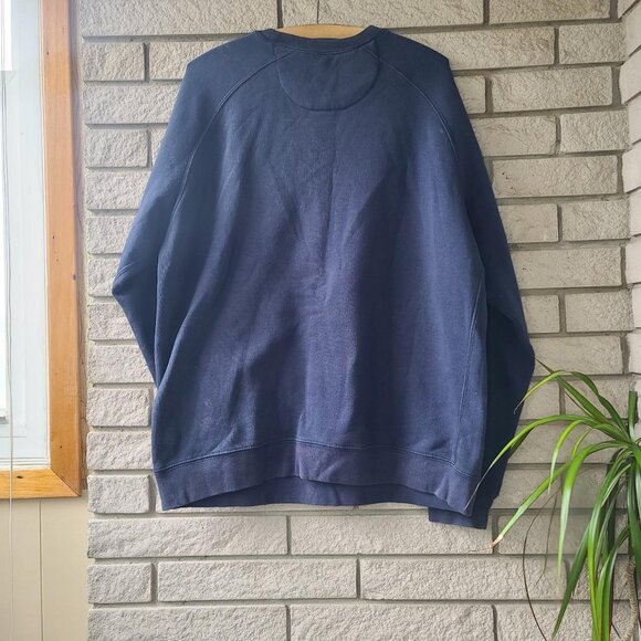 Retro 'Chaps Ralph Lauren surplus' distressed/faded navy crew-neck sweatshirt L - Picture 2 of 5